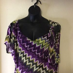Ashley Stewart Bohemian Asymmetric Blouse